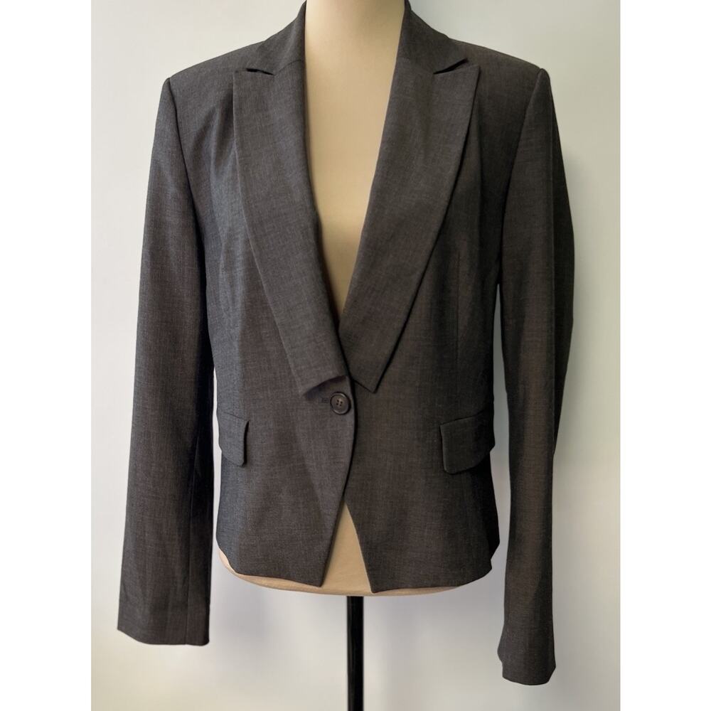 Sisley Dark Brown with Purple Accents Single-Button Blazer